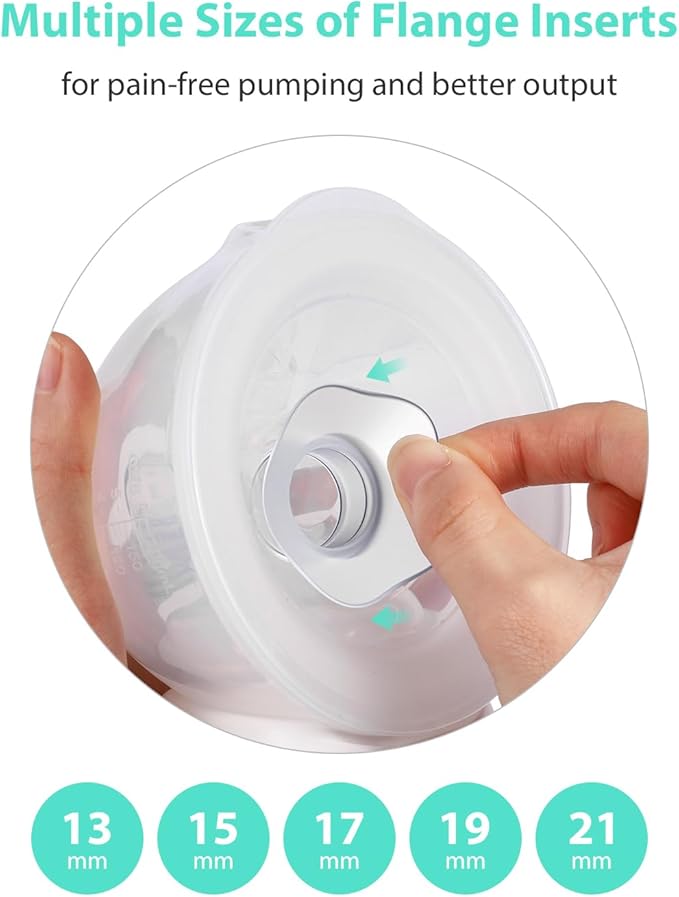 Wearable Breast Pump Replacement Set, 2PCS Duckbill Valves, 2PCS Diaphragms & 10PCS Flange Inserts, Compatible with Momcozy M5 (Not Original)