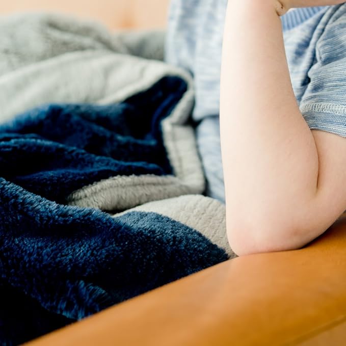 SARANONI Luxury Receiving Blankets for Babies | Ultra-Soft Lush and Boutique Quality Baby Blanket | Navy Gray - 30" x 40”