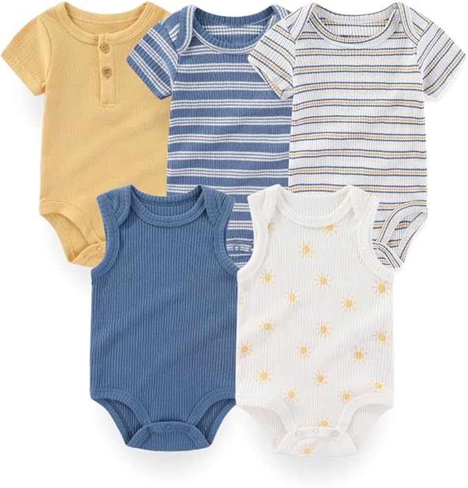 Kiddiezoom Newborn Baby Layette Set 10-Piece with Bodysuits and Pants Set for Unisex Baby Gift Sets