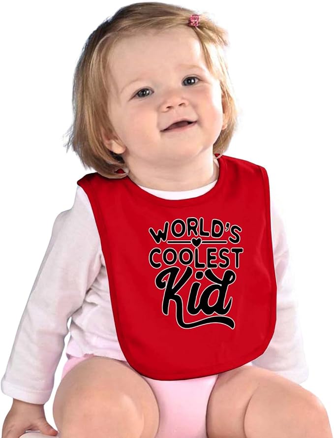 World's Coolest Kid Funny Cute Humor Infant Premium Jersey Baby Bib