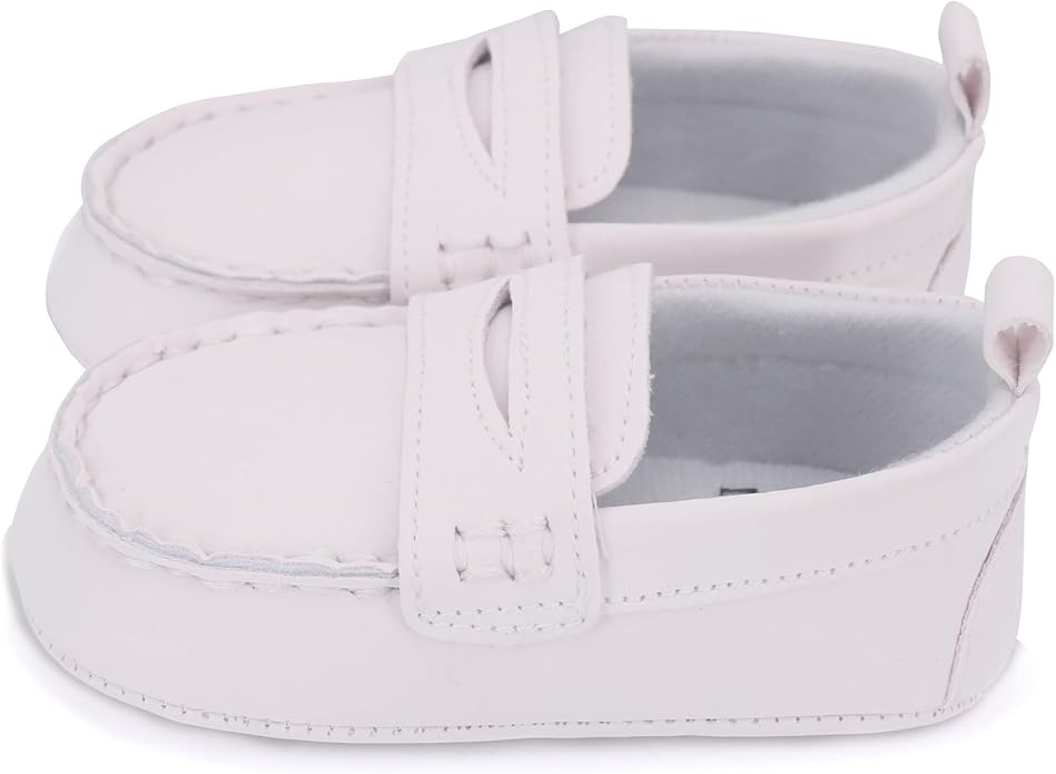 LONSOEN Baby Girls Boys Loafers Prewalker Dress Crib Shoes