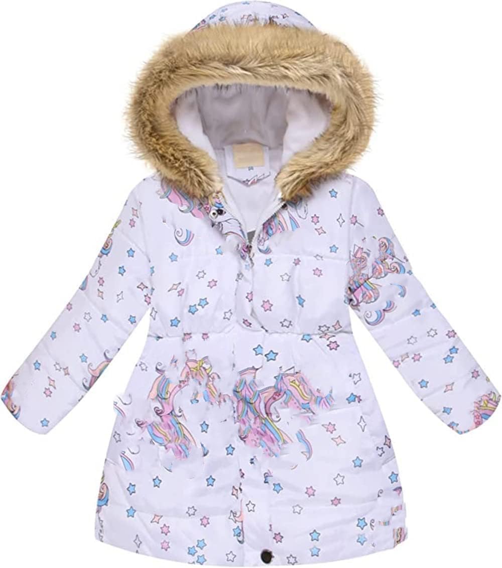 Miss Bei Girl's Winter Coat Jacket Hooded Kids Toddler Flower Print Parka Outwear Warm Cotton Puffer Hooded Jacket