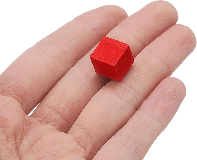uxcell 300Pcs Wood Blocks for Crafts, 1cm Unfinished Wood Cube Solid Wooden Blank Square Block for DIY Craft Projects Personalized Gifts, Red