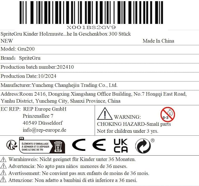 300 PCS Wooden Pattern Blocks Set for Kids with 24 Double-Sided Design Cards(48 Patterns) and Storage Bag in Gift Box,Fun Montessori Learning Toys