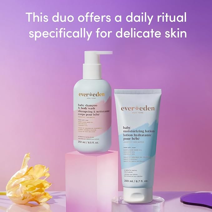 Evereden Moisturizing Baby Lotion for Newborn 6.7 oz. | Lightweight & Non-Greasy Toddler Lotion | Clean & Gentle Baby Care | Non-toxic & Fragrance Free