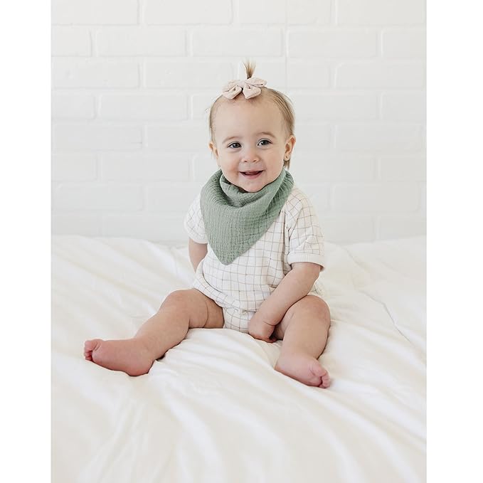 8-Pack Muslin Baby Bandana Drool Bibs – Soft & Absorbent 100% Cotton Teething and Drooling Essentials for Boys, Girls, Newborns & Toddlers