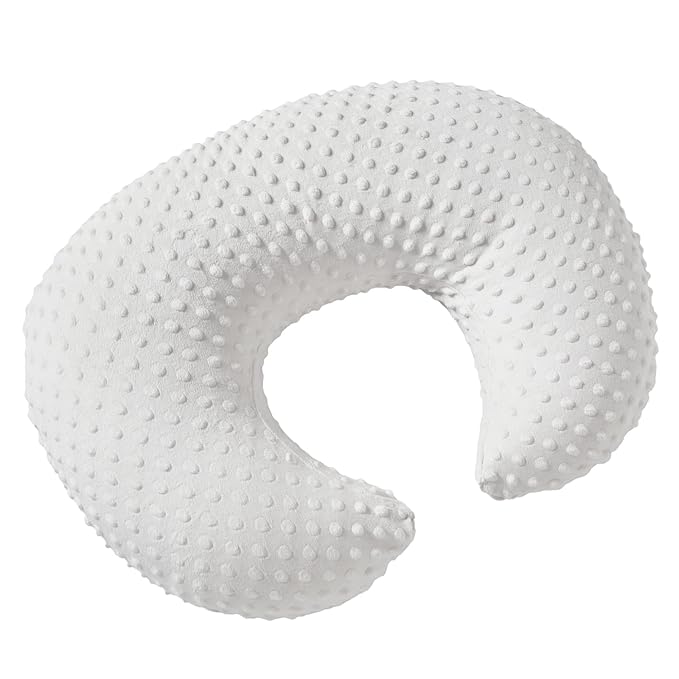 Nursing Pillow and Positioner with Cover for Breastfeeding and Bottle Feeding, Propping Baby, Tummy Time, Baby Sitting Support, Awake-Time Support (White, 22" x 17.7" x 5.9")