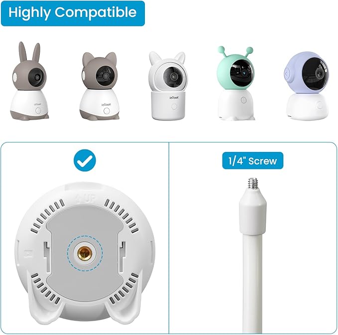 ieGeek Baby Monitor Mount Bracket 1T/ 4/5/6T Baby Camera Holder Mount Strong Camera Holder with a 1/4” Screw