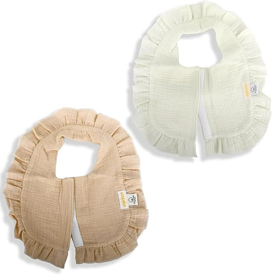 usakinon® 100% Organic Muslin Cotton Baby Bibs 2 Pack – Soft, Absorbent & Safe Newborn Essentials, CPC Certified