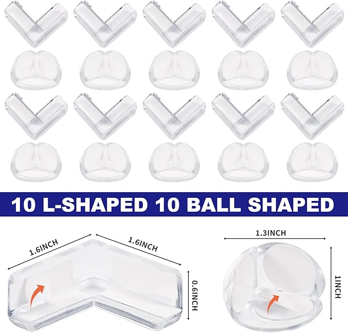 20 Pack Corner Protector Baby, Table Corner Protectors for Baby Guards Clear for Furniture Corner Protectors Proof Covers Baby Safety