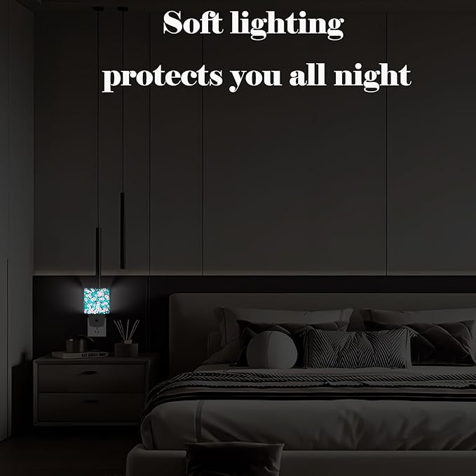 Cherry Blossom Night Light,Plug Into Wall Decor for Stairway,Hallway,Kitchen,Dusk to Dawn Sensor Nightlights for Boys/Girls/Women/Men Room Gifts