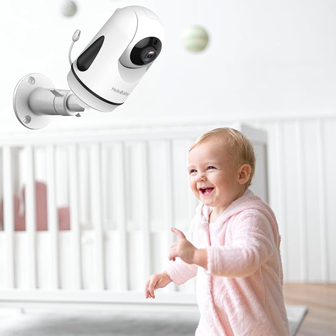 Universal Baby Monitor Wall Mount Holder, Compatible with HelloBaby HB65/HB6550/HB6558/HB66/HB248, ANMEATE SM935E/SM650/Bonoch/ChildsFarm/Eufy Baby Monitor, Adjustable Aluminum Alloy Mount, White