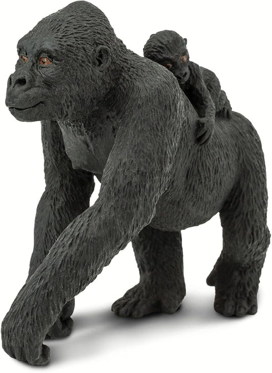 Safari Ltd. Lowland Gorilla with Baby Figurine - Lifelike 4.1" Wildlife Figure - Educational Toy for Boys, Girls, and Kids Ages 3+