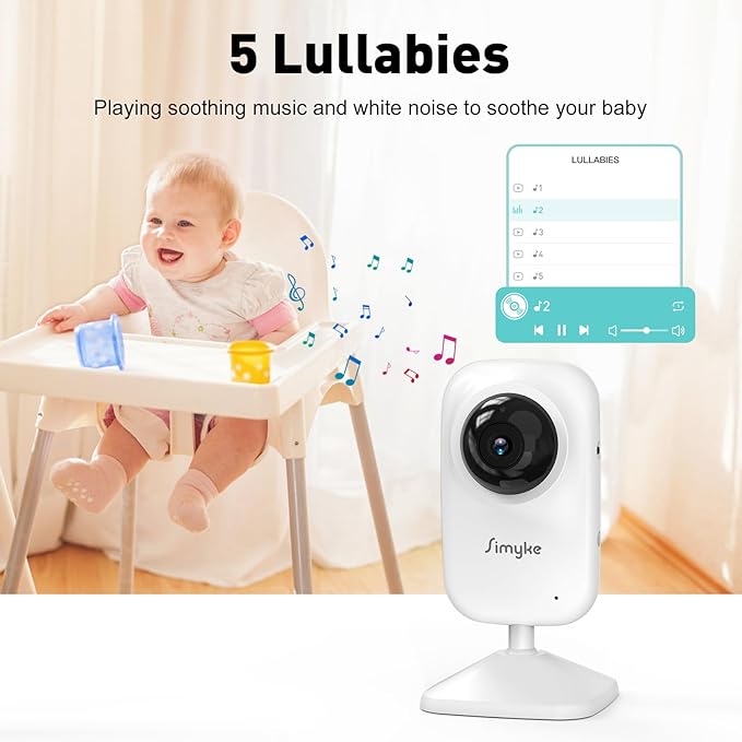 Upgrade Video Baby Monitor,WiFi Baby Camera,2.8" Display and App Control,1200ft Long Range,2 Way Talk,Auto Night Vision,Sound Alert,VOX,Temperature Sensor 5 Lullabies Feeding Remind,Home Use