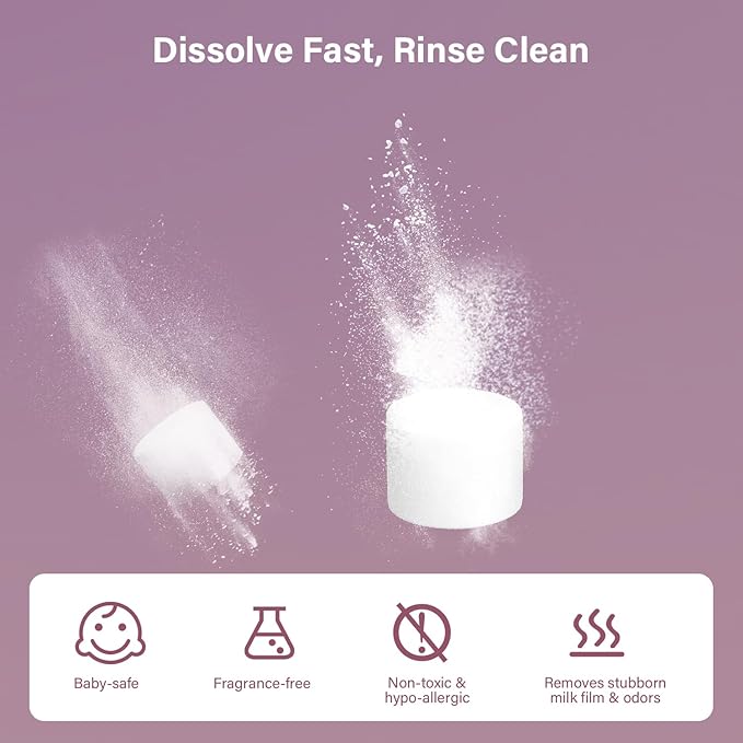 150PCS Baby Bottle Washer Detergent Tablets, Detergent Soap Tablets Compatible with All Types of Bottle Washers, Bottle Cleaning Tablets, Baby Bottle Washer Tablets, 30 Count per Bag