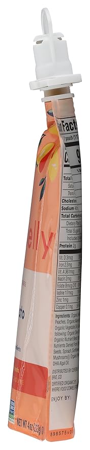 Cerebelly Organic Baby Food Pouches – Organic Sweet Potato Peach Pouch Protein, Healthy Fats, Non-Gmo Baby Food Meals 4 Ounce Bpa-Free Toddler Purees, 1 Count