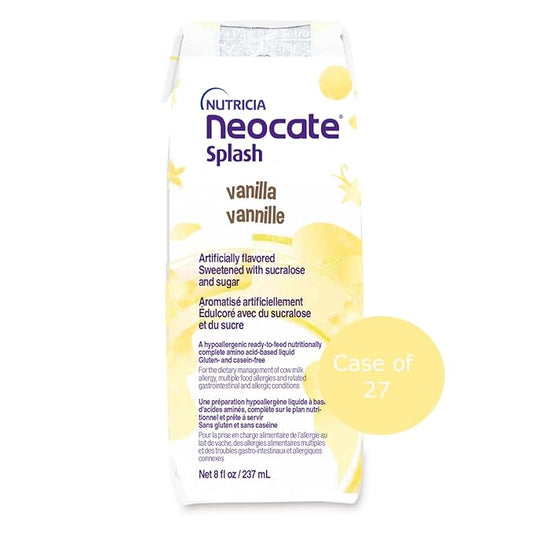Nutricia Neocate Splash - Ready-to-Feed Hypoallergenic, Amino Acid-Based Toddler and Junior Formula - Vanilla - 8 fl oz (Case of 27)
