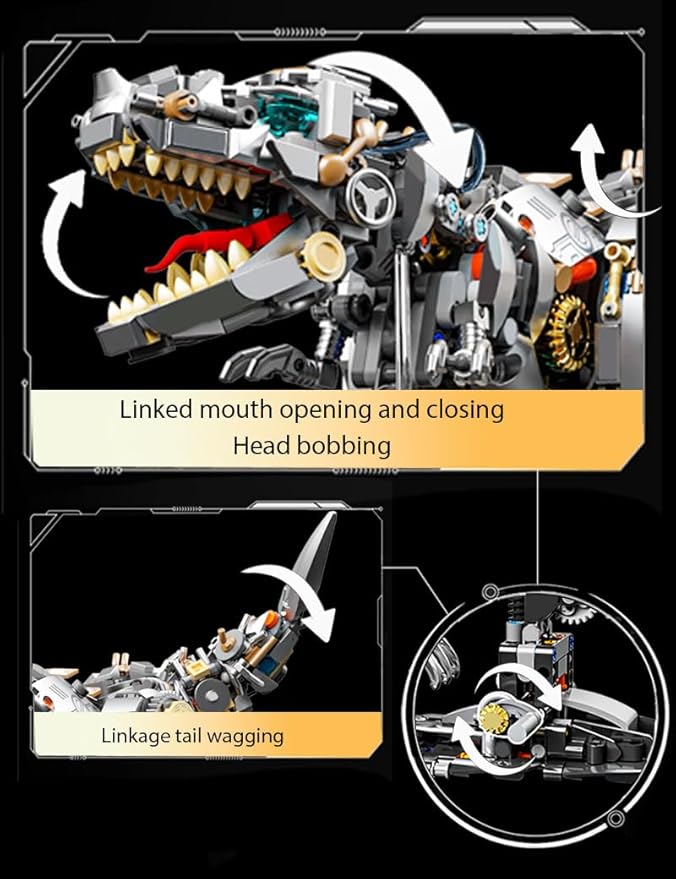 SEMKY Dinosaur Series Mechanical Tyrannosaurus Rex Model Set, (1268Pieces) -Building Blocks Toys Gifts for Kid