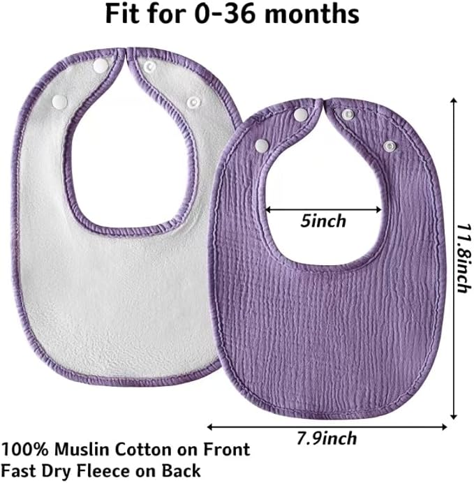 Muslin Baby Bibs Cotton Baby Drool Bandana Bibs for Baby Girls Boys Infant Newborn Toddler Drooling and Teething