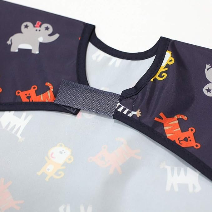 Long Sleeve Waterproof Bib for Toddlers – Feeding Smock for Baby Mealtime, Self-Feeding, Painting & Messy Play, BPA-Free