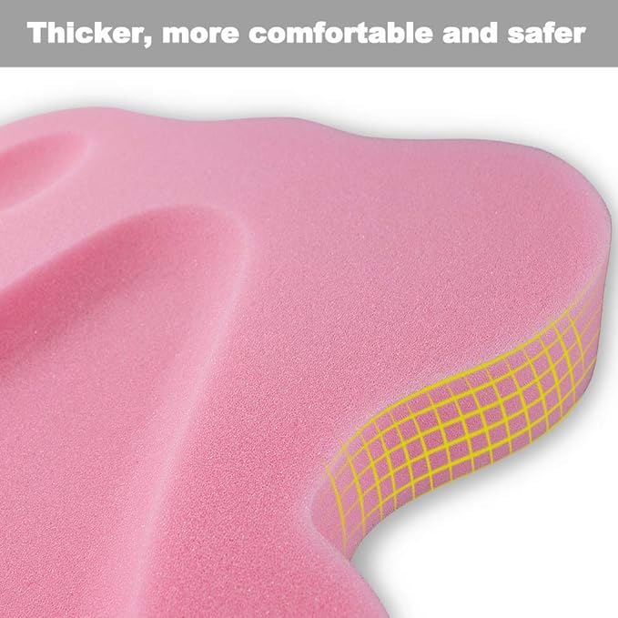 Soft Infant Bath Sponge Skid Proof Baby Bath Mat Newborn Odor Free (Pink)