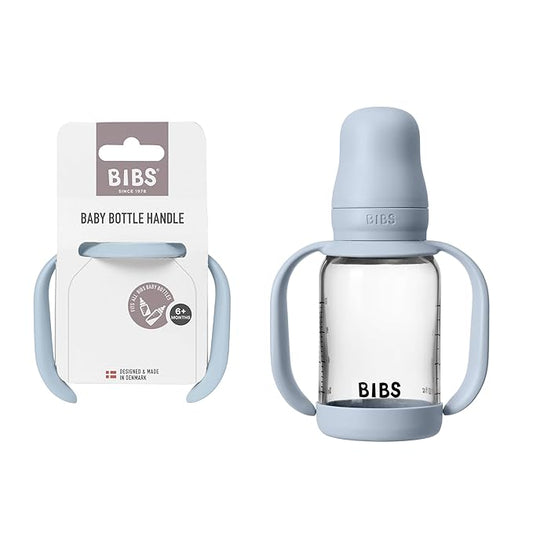 Bibs | Baby Bottle Handle | Easy & Comfortable Grip | Non-Slip Surface | BPA-Free | Dishwasher Safe | BIBS Baby Bottle Accessories | Ages 6+ Months | Baby Blue