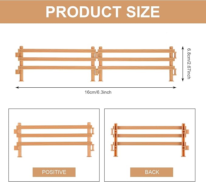 Sumind 40 Pieces Horse Corral Fencing Accessories Playset Plastic Farm Fence Toy for Barn Paddock Horse Stable Farm Animal Fence Panel Paddock Toy Educational Present Cake Toppers