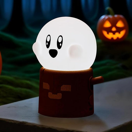 Cute Ghost Night Light, Two Modes Warm Yellow Light and Candlelight, Night Light for Kids,Cute Decoration,Kids Lamp,Living Room, Bedroom, Camping, Gifts for Children Christmas, Halloween