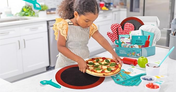 Tovla Jr. Ultimate Real Pizza Cooking Kit for Kids – Fun DIY Baking Set, STEM Activity for Ages 4+, Visual Learning Pizza Tools, Great Gift for Young Chefs