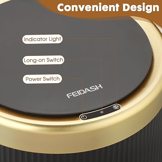 Smart Bathroom Trash Can Garbage Can with Lid, 2.8 Gallon Motion Sensor Trash Bin for Bathroom, Kitchen, Small Mini Trash Cans Black Automatic Diaper Trash Can-Dark Gray