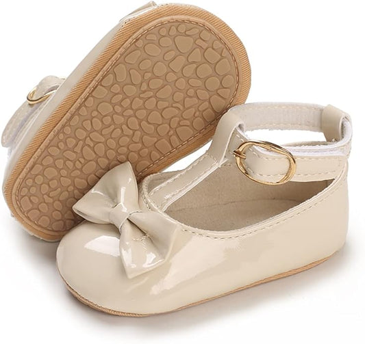 COSANKIM Baby Girls Mary Jane Flats Shoes Anti-Slip Rubber Sole Infant Toddler Princess Wedding Dress Shoes