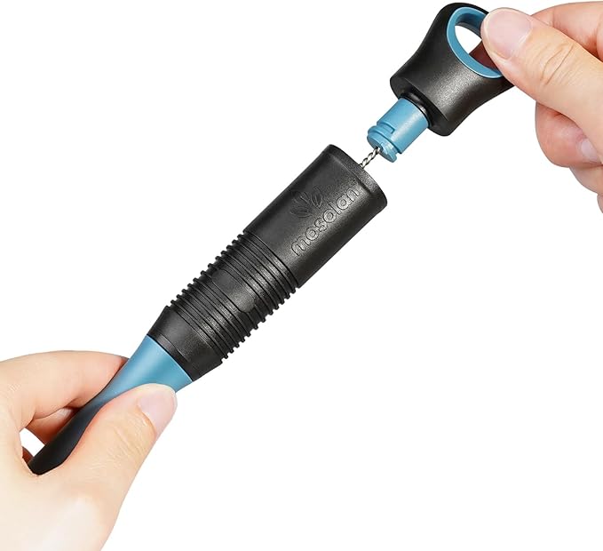 2-in-1 Water Bottle Brush and Straw Cleaner Brush, Long Handle Scrub Brush with Replaceable Head for Water Bottles, Glasswares, Mugs, Flasks, Tumblers, Vases, and Kitchen Sink, Smokey Blue