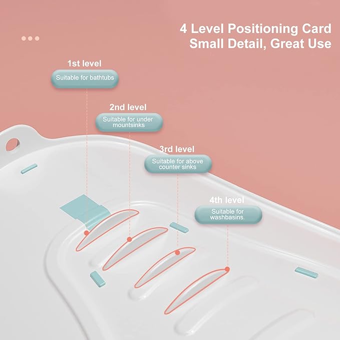 VBESTLIFE Clean Rinse Baby Bather, Folding Portable Washing Infant Lying Bather for Boy Girl, Multifunction Quick Dry Bath Support for Use on Counter Sink Bathtub Summer (Mint Green)