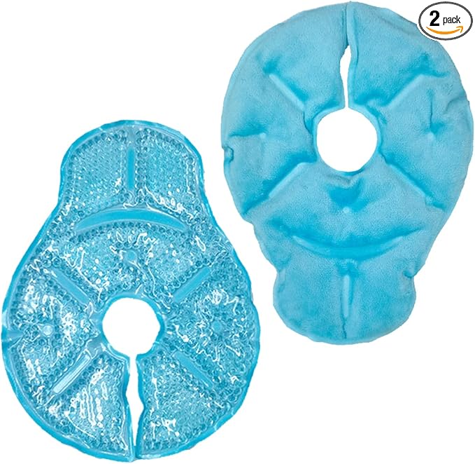 Reusable Breast Ice Packs, Breast Therapy Pack, Breastfeeding Essentials, for Breastfeeding Relief, Engorgement, Swelling Augmentation, Mastitis, Mastectomy Recovery, 2 Pack (Blue)