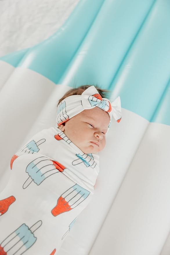 Copper Pearl Baby Swaddle Blanket - Premium Knit Baby Blanket, Large Soft Stretchy Receiving Blankets for Baby Boy and Girl, Swaddles for Newborn, Infant, and Toddler (Rocket)