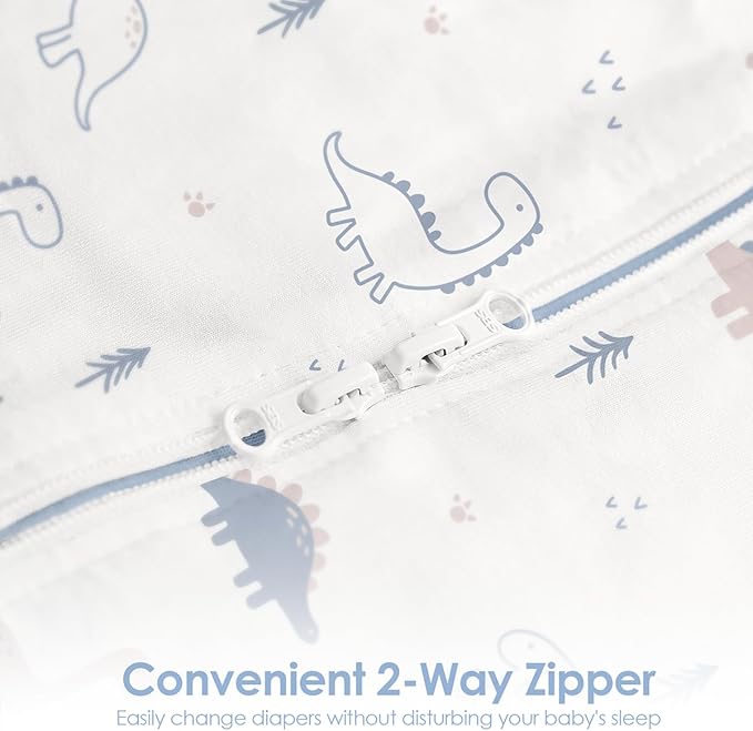 Baby Swaddle 0-2 Months, Cotton Arm-In Zipper Sleep Sack, Wearable Blankets Wrap for Newborn Infant Boys (Dinosaur, Star Moon, Whale, Pack of 3)