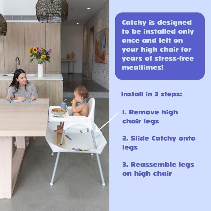CATCHY - Food Catcher - Compatible with IKEA Antilop High Chair + 11 Other High Chairs - Highchair Sold Separately - Baby & Toddler Food & Mess Catcher - Under High Chair Accessory