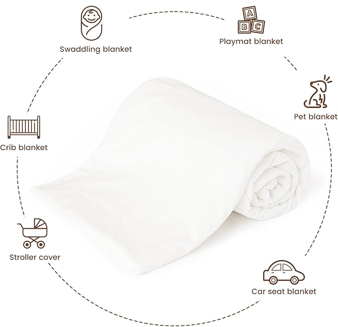 david's kids Micro Fleece Minky Baby Blanket for Boys Girls Neutral with Double Layer and Soothing Raised Dots, 40x50 Inches Breathable and Soft Lightweight Receiving Blanket for Newborns, White