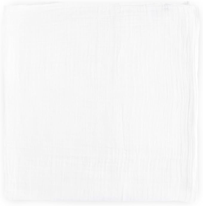 Little Unicorn - Cotton Muslin Swaddle Blanket | Single | 100% Cotton | Super Soft | Newborns and Infants | 47" x 47" | Unisex (White)