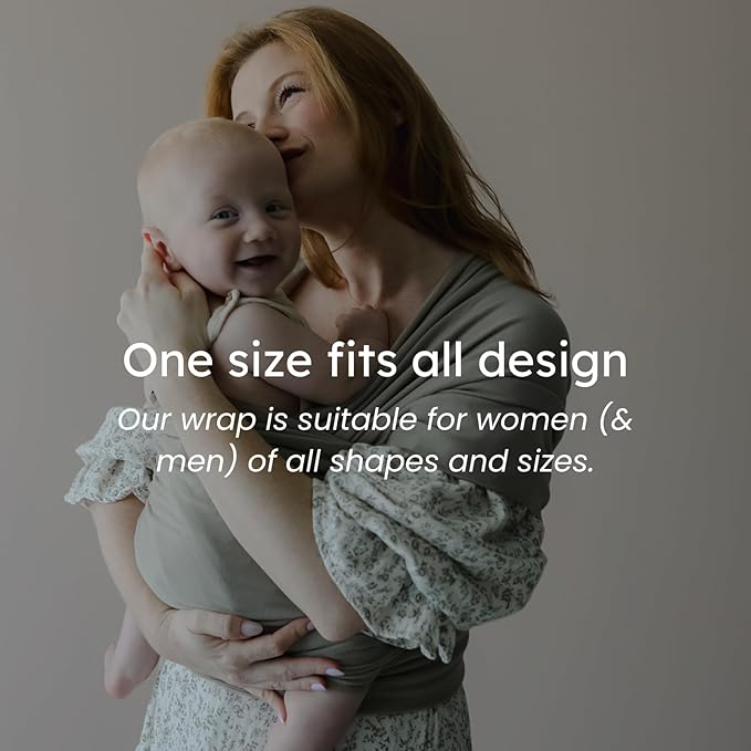 snuggle me Baby Wrap | Hands-Free Baby Wraps Carrier, Easy-Tie Baby Sling Carrier, Baby Carrier Wrap with Organic Cotton, Baby Wearing Wrap for Newborns from 0 to 18 Months (7-35 lbs) - Natural