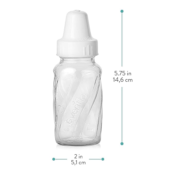 Evenflo Feeding Classic Glass, Twist Bottles, 4 Oz, 6 Bottles.