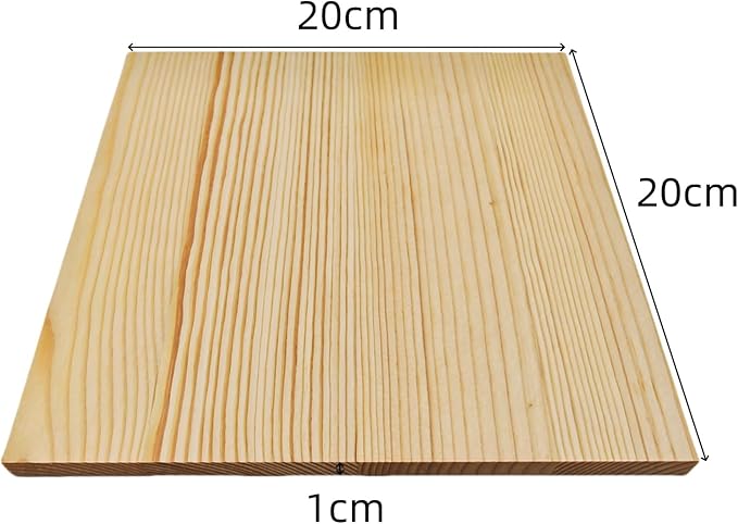 4PCS Unfinished Wood Square Blocks for Crafts, 7.8x7.8x0.4in Blank Wooden Squares Pine Wood Boards for Carving,DIY Wood Coasters,Painting & Burning