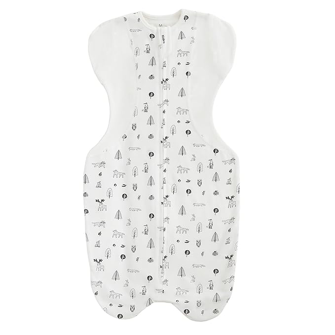 KIDIRA Swaddle for Newborns, Baby Swaddles 0-3 Months 5-13lb, Arms Up Swaddle 0-3 Months Newborn with Moisture-Wicking Fabric, Promotes Healthy Hip Development, 2-Way Zipper, 1Pack (Munchkin Forest)