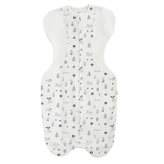 KIDIRA Swaddle for Newborns, Baby Swaddles 0-3 Months 5-13lb, Arms Up Swaddle 0-3 Months Newborn with Moisture-Wicking Fabric, Promotes Healthy Hip Development, 2-Way Zipper, 1Pack (Munchkin Forest)