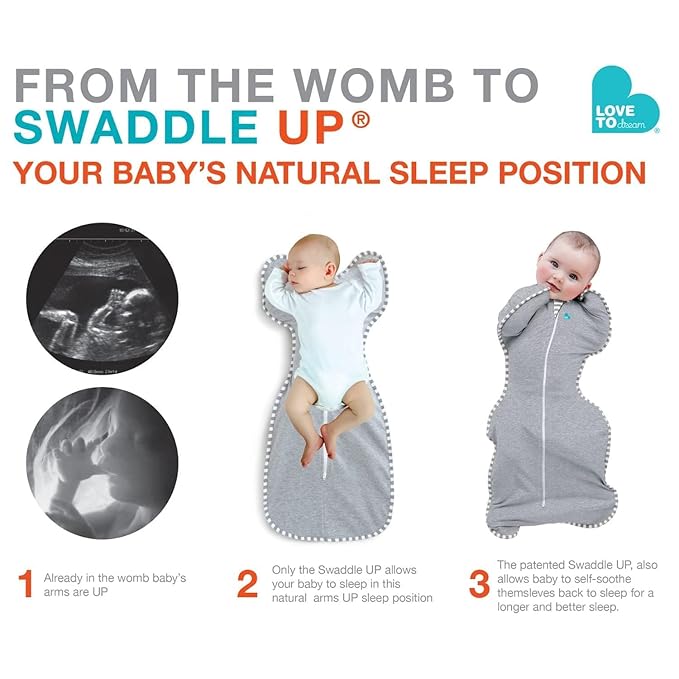 Love to Dream Organic Swaddle, Baby Sleep Sack, Swaddle Up Self-Soothing Swaddles for Newborns, Get Longer Sleep, Snug Fit Helps Calm Startle Reflex, 1.0 TOG Sleep Sack, 13-18.5lbs, Cream