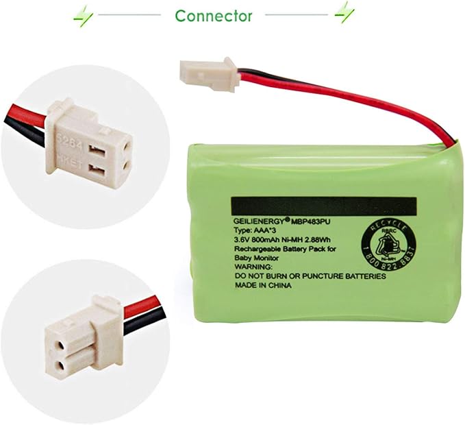 GEILIENERGY 3.6V Battery Compatible with Motorola Baby Monitor MBP33XL,Also Compatiblre with BT188645/BT288645(1 Pack)