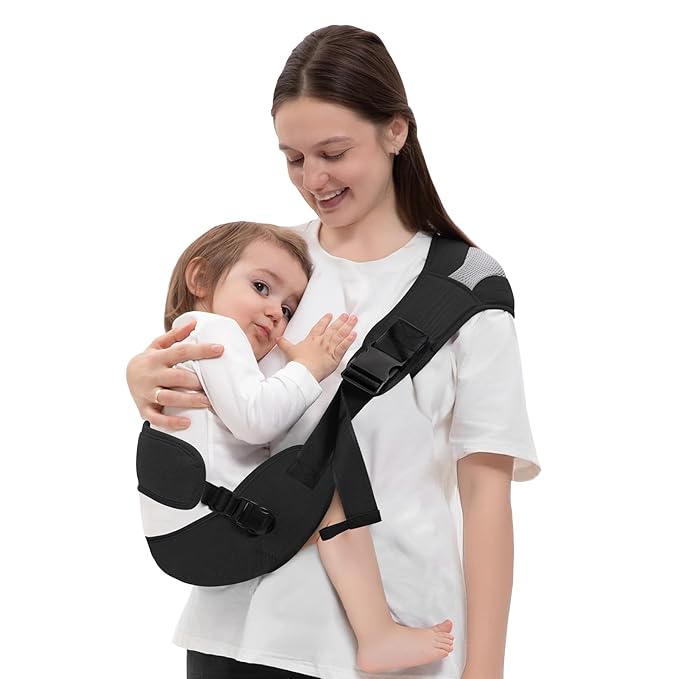 Baby Carrier Newborn to Toddler-Adjustable Baby Sling Carrier,Toddler Carrier for 25-60lbs,Comfortable Baby Sling for Hands-Free Carrying (Black)