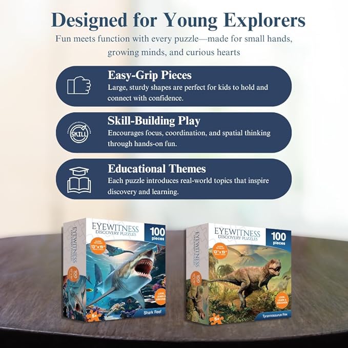 Eyewitness Discovery Puzzle American Landmarks, 100 Piece Jigsaw for Kids, Educational Learning Toy for Boys & Girls, Children Ages 5+