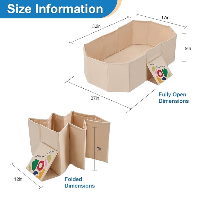 Foldable Baby Bathtub, RONBEI Collapsible Baby Bath Tube Portable Toddler Newborn Bathtub for Shower, Newborn Infant Bathtub with Non-Slip Base