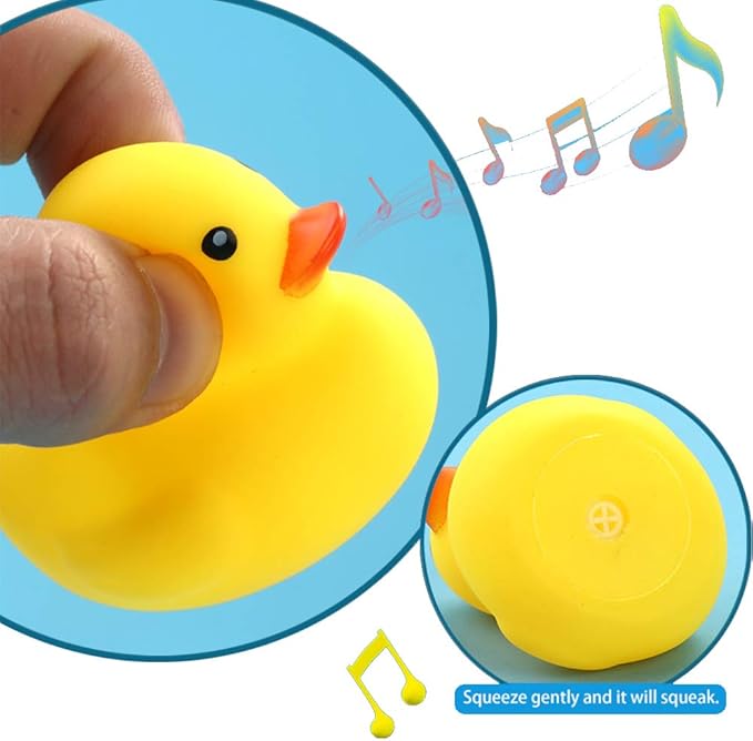 Bath Duck Toys 10PCS Mini Rubber Ducks Squeak and Float Ducks Baby Shower Toy for Toddlers Boys Girls (2.2’’)